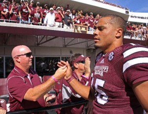 Dak Prescott might be the next Heisman winner. But first, he and Mississippi State will have to get past the Auburn Tigers. (Photo eligible for reuse from Yahoo Sports)