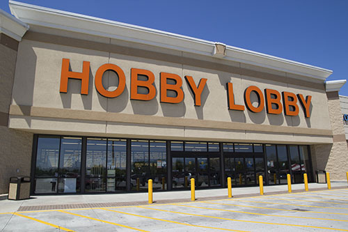 JACKSONVILLE, FL - APRIL 21, 2014: Front of a Hobby Lobby store.