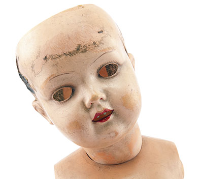 Scary doll face with clipping path